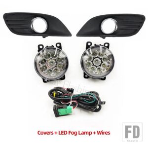 フォード フォーカス 2 MK2 2009 2010 2011用LEDフォグランプ ヘッドライト フォグランプカバー グリルベゼル ハーネス スイッチキット - LED set