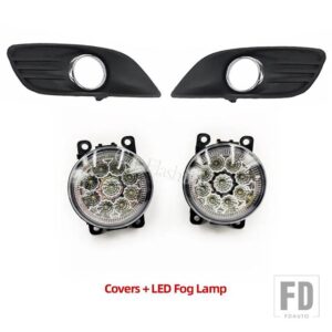 フォード フォーカス 2 MK2 2009 2010 2011用LEDフォグランプ ヘッドライト フォグランプカバー グリルベゼル ハーネス スイッチキット - LED and covers