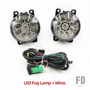 フォード フォーカス 2 MK2 2009 2010 2011用LEDフォグランプ ヘッドライト フォグランプカバー グリルベゼル ハーネス スイッチキット - LED and wires