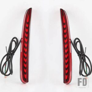 ホンダ シビック タイプR 2016-20 LED リアバンパー フォグランプ ブレーキライト ダイナミック ウィンカー リフレクター 1セット - Red C 3 Functions