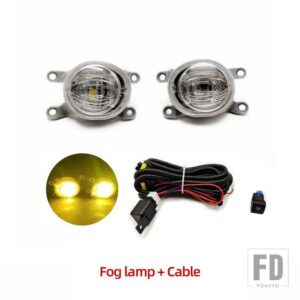 トヨタ ヤリス ヴィオス 2020 2021 2022用 LEDデイタイムランニングライト 2個 ダイナミックターンイエローシグナルリレーカーDRLデイライト - Yellow Fog and wire