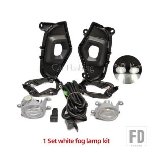 トヨタ RAV4 RAV 4 2023 2024用フロントLEDフォグランプヘッドライトフォグランプフォグランプカバーグリルベゼルスイッチフレーム - White full set