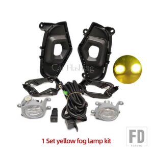 トヨタ RAV4 RAV 4 2023 2024用フロントLEDフォグランプヘッドライトフォグランプフォグランプカバーグリルベゼルスイッチフレーム - Yellow full set