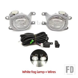 トヨタ RAV4 RAV 4 2023 2024用フロントLEDフォグランプヘッドライトフォグランプフォグランプカバーグリルベゼルスイッチフレーム - White Fog and wire