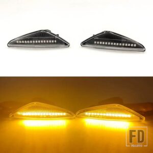 BMW 自動車用 点滅2個 スモークダイナミックフローティングLEDサイドマーカーシグナルライト X5 E70 X6 E71 E72 X3 F25 シーケンシャルウィンカ - Clear shell3