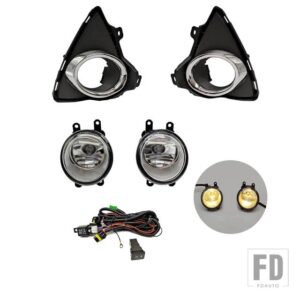 トヨタ 自動車用 LEDフロントバンパーフォグランプフォグランプ オーリス2014 2015ハーネス配線カバーグリルハロゲンエンジェルアイDRL - Halogen set