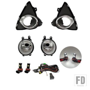 トヨタ 自動車用 LEDフロントバンパーフォグランプフォグランプ オーリス2014 2015ハーネス配線カバーグリルハロゲンエンジェルアイDRL - LED set