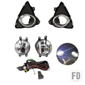 トヨタ 自動車用 LEDフロントバンパーフォグランプフォグランプ オーリス2014 2015ハーネス配線カバーグリルハロゲンエンジェルアイDRL - High LED set