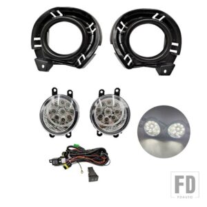 トヨタ 自動車用 LEDフォグランプ フォグランプ カローラ アクシオ フィールダー 2015 2016 2017 ハーネス配線カバー グリル ハロゲン エンジェ - 9LED set