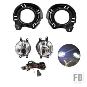 トヨタ 自動車用 LEDフォグランプ フォグランプ カローラ アクシオ フィールダー 2015 2016 2017 ハーネス配線カバー グリル ハロゲン エンジェ - High LED set