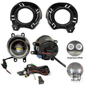 トヨタ 自動車用 LEDフォグランプ フォグランプ カローラ アクシオ フィールダー 2015 2016 2017 ハーネス配線カバー グリル ハロゲン エンジェ - White ring set