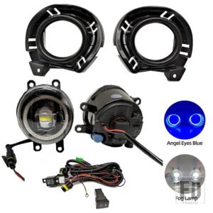 トヨタ 自動車用 LEDフォグランプ フォグランプ カローラ アクシオ フィールダー 2015 2016 2017 ハーネス配線カバー グリル ハロゲン エンジェ - Blue ring set