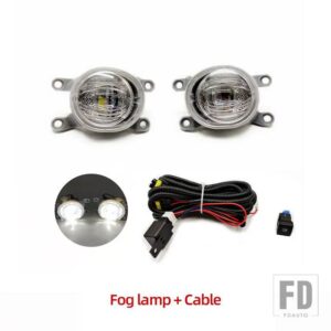 トヨタ ヤリス ヴィオス 2020 2021 2022用 LEDデイタイムランニングライト 2個 ダイナミックターンイエローシグナルリレーカーDRLデイライト - White Fog and wire