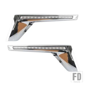 ランドクルーザー LC200 FJ200 2016-20 フロントグリル LED ダイナミックウィンカーライト 自動車用 LED シグナルライト 1ペア - Chrome cover