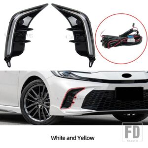 トヨタ 自動車用 LEDデイタイムランニングライトDRLフロントバンパーフォグランプカバーイエローウィンカー付き カムリSE XSE 2024 2025用 - Sport Plus model