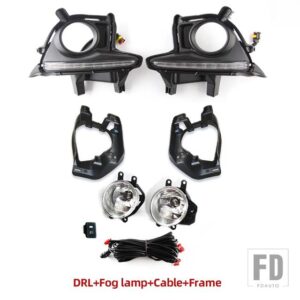 トヨタ ハイランダー 2014-16用 LED DRL 2個 デイタイムランニングライト デイライト フォグランプカバー フォグライト ウィンカー - DRL Fog set