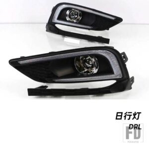 シボレー 自動車用 点滅LEDデイタイムランニングライトDRL 1ペア クルーズ 2016 2017 2018 フォグランプ 12V DRL ウィンカーライト付き - White