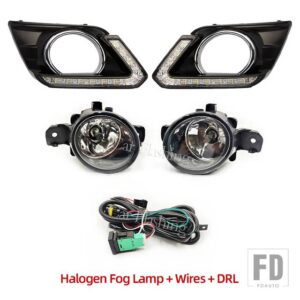 日産 1ペア LED DRL X-TRAIL XTRAIL X TRAIL 2014 2015 2016 デイタイムランニングライト デイライト フォグランプカバー フォグランプ - Halogen set