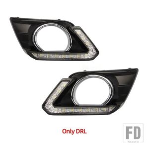 日産 1ペア LED DRL X-TRAIL XTRAIL X TRAIL 2014 2015 2016 デイタイムランニングライト デイライト フォグランプカバー フォグランプ - Only DRL