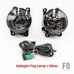 LEDフロントバンパーフォグランプフォグライトワイヤーハーネスグリルカバーFORD EDGE 2015-18 DRLデイタイムランニングライト - Halogen fog wires