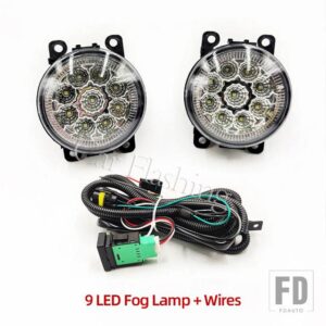 LEDフロントバンパーフォグランプフォグライトワイヤーハーネスグリルカバーFORD EDGE 2015-18 DRLデイタイムランニングライト - 9LED fog wires