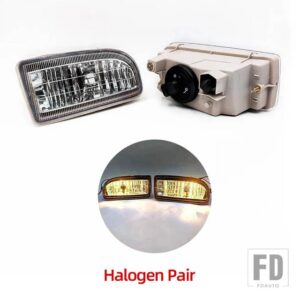 トヨタ ランドクルーザー 100 ヘッドライト LC100 1998-2007 ハロゲンヘッドライト LEDフォグランプ フォグライト - Halogen Pair