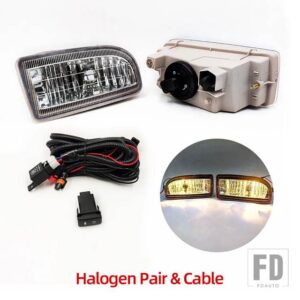 トヨタ ランドクルーザー 100 ヘッドライト LC100 1998-2007 ハロゲンヘッドライト LEDフォグランプ フォグライト - Halogen Pair cable