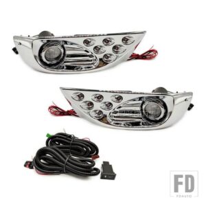 トヨタ 自動車用 フロントバンパー LED DRL デイタイムランニングライト フォグランプ ハーネス付き プラド 120 シリーズ 2700 4000 LC120 200 - Full set