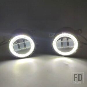 日産 パスファインダー R51 2005-2012 用 エンジェルアイ フォグライトアセンブリ フロントバンパー LEDレンズ フォグ デイタイムランニングラ - White Angel Eye