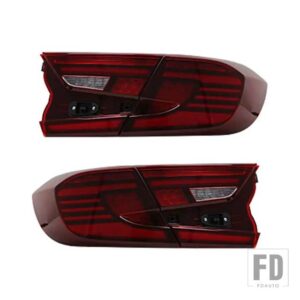 ホンダ アコード2018-22用テールライト1組リアLEDウィンカーフォグランプブレーキテールランプリバースリフレクター - Red model C