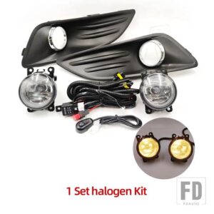 フォード フィエスタ 2013-17 LED フロントバンパー フォグランプ フォグライト ワイヤーハーネス フォグランプ グリルカバー - Halogen Kit