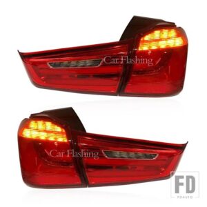 三菱 1セット テールライト テールライト ASX 2011-19 LED リアランプ DRL ブレーキ信号 リバース - Red Cover
