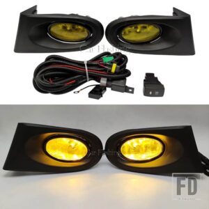 ACURA RSX 2002 2003 2004用 フロントバンパーライト ドライブフォグランプハーネスキット フォグライトカバー イエローレンズ ハロゲン - Yellow lens set