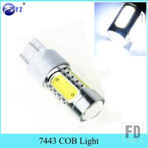 2個 T20 7443 7440 W21 WY21W 7444 5 COB ウィンカー リバース LEDライト ブレーキライト ホワイト レッド イエロー DC12V - 7440 White