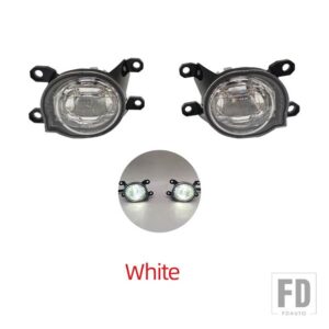 トヨタ 自動車用 LEDフォグランプ ハイラックス レボ 2024 フロントバンパー フォグランプ カバー グリル フレーム カバー ケーブル ベゼル フ - Only white fog lamp