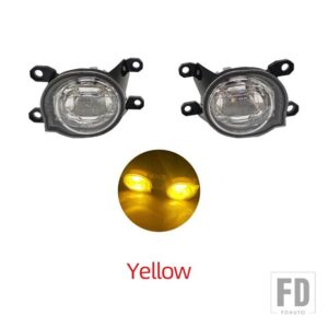 トヨタ 自動車用 LEDフォグランプ ハイラックス レボ 2024 フロントバンパー フォグランプ カバー グリル フレーム カバー ケーブル ベゼル フ - Only yellow fog lamp