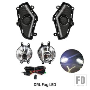 トヨタ LED DRL フォグランプ RAV4 2019-22 デイタイムランニングライト フォグランプ カバー グリル フレーム ウィンカー エンジェルアイ - DRL Fog LED2