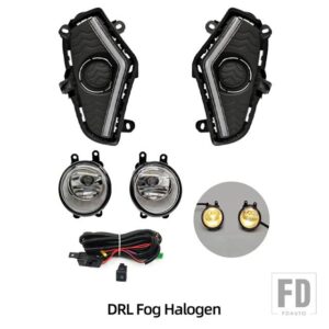 トヨタ LED DRL フォグランプ RAV4 2019-22 デイタイムランニングライト フォグランプ カバー グリル フレーム ウィンカー エンジェルアイ - DRL Fog Halogen