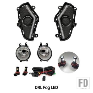 トヨタ LED DRL フォグランプ RAV4 2019-22 デイタイムランニングライト フォグランプ カバー グリル フレーム ウィンカー エンジェルアイ - DRL Fog LED
