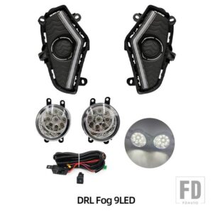 トヨタ LED DRL フォグランプ RAV4 2019-22 デイタイムランニングライト フォグランプ カバー グリル フレーム ウィンカー エンジェルアイ - DRL Fog 9LED