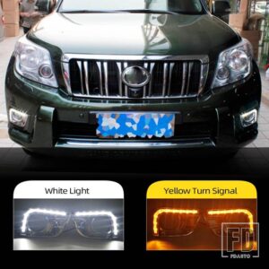 トヨタ プラド FJ150 LC150 ランドクルーザー 2700/4000 2010 2011 2013 自動車用 LED DRL デイタイムランニングライト フォグランプ ウィンカ - White