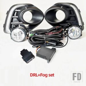 三菱 ランサー2016-19用LEDデイタイムランニングライトDRLイエローウィンカー付き - DRL and Fog Lamp