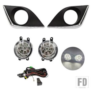 トヨタ 自動車用 LED DRLフォグランプ カローラ アルティス/L/LE/LE ECO USモデル 2014 2015 2016 ハーネス配線カバー エンジェルアイ - 9LED set