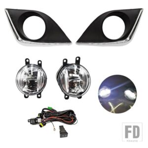 トヨタ 自動車用 LED DRLフォグランプ カローラ アルティス/L/LE/LE ECO USモデル 2014 2015 2016 ハーネス配線カバー エンジェルアイ - High LED set