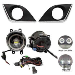 トヨタ 自動車用 LED DRLフォグランプ カローラ アルティス/L/LE/LE ECO USモデル 2014 2015 2016 ハーネス配線カバー エンジェルアイ - White ring set
