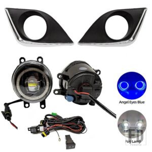 トヨタ 自動車用 LED DRLフォグランプ カローラ アルティス/L/LE/LE ECO USモデル 2014 2015 2016 ハーネス配線カバー エンジェルアイ - Blue ring set