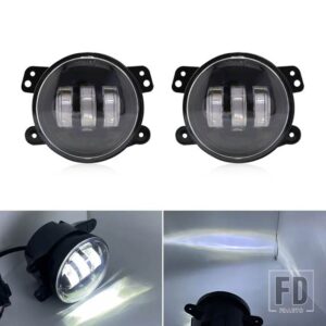 ジープ ラングラー JK LJ TJ ダッジ ジャーニー マグナム ATV 60W 4インチ LED パッシングフォグランプ ホワイト DRL アンバー ウィンカーラン - No halo
