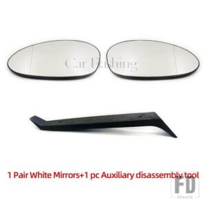 BMW E90用ミラー加熱サイドミラーガラスバックミラーE92 E91 E93 E82 E88 E86 E85 Z4用51167157247 51167157246 - Pair White and tool
