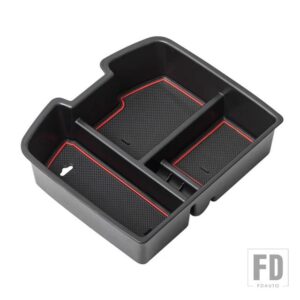 GMC SIERRA 1500/2500/3500/YUKON/YUKON XLCHEVY SILVERADO /AVALANCHE/SUBURBANアクセサリー用自動車用 アームレスト収納ボックストレイ - Red