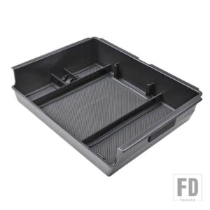 センターコンソールオーガナイザー シークレットコンパートメントカバートレイ シエラ 1500 2500HD 3500HD デナリ シルバラード 2014-19 - Black 3